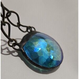 Roxhouse Handmade Artisan Galactic Waters Iridescent Prism Pendant Necklace